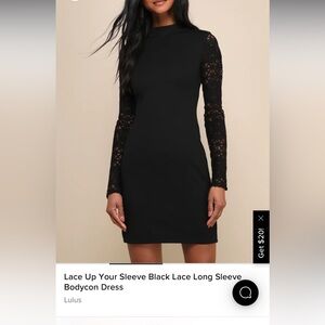 Lulus black long sleeve body con dress